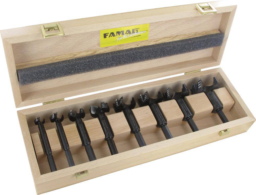Bormax-Satz im Holzkast. 8-teilig 15-50mm Famag - Artikel: 4026271273802