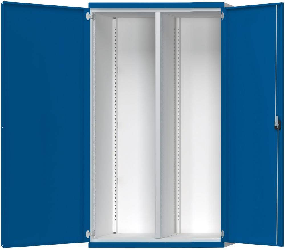 Schrankgehäuse B1485xT630xH1950mm RAL7035/5010 m.MittelwandSchwerlastschrank