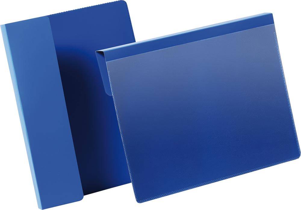 Kennzeichnungstasche B210xH148 mm A5 quer blau, mit Falz VE 50 Stück - Artikel: 7830426304