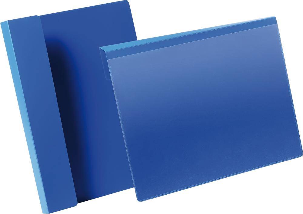 Kennzeichnungstasche B297xH210 mm A4 quer blau, mit Falz VE 50 Stück - Artikel: 7830426305