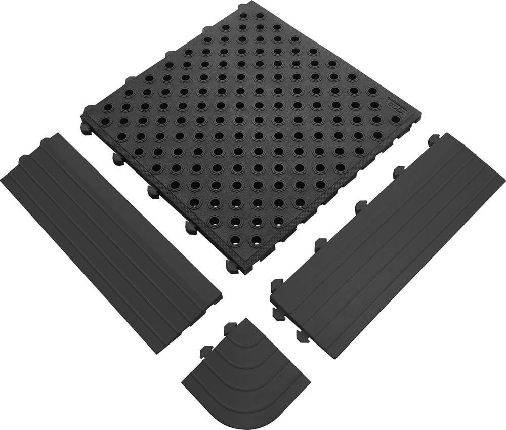 Anti-Ermüdungsmatte Fatigue Lock schwarz Kanten-Eckstück