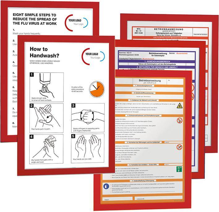 Informationsrahmen A4 10 Stück, rot - Artikel: 7830721736