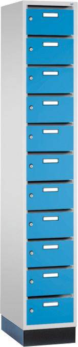 Verteilerschrank B320xT500xH1950 mm 7035/5012 1x11 Fächer