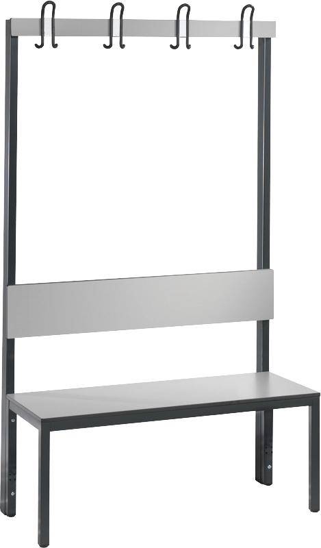 Garderobenbank einseitig B1000xT407xH796 mm RAL 7021/silbergrau ohne Schurost