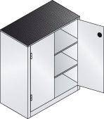 Schwerlastschrank m.TürenB1200xT500xH1200 mm RAL 7035, 2 Fachböden Tragkraft 110kg