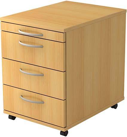 Rollcontainer 428x580x590mit 3 Schüben Buche - Artikel: 7830781103