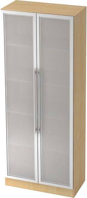 Schrank grau/Ahorn 2004x800x420mm m.Glastüre - Artikel: 7830781165