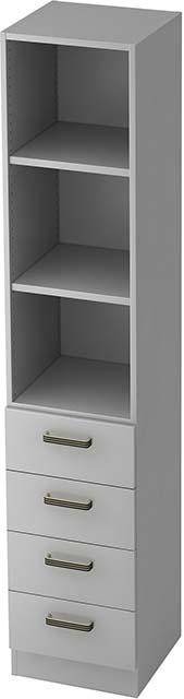 Kombiregalschrank 2 FB grau B 40cm 6er - Artikel: 7830781210