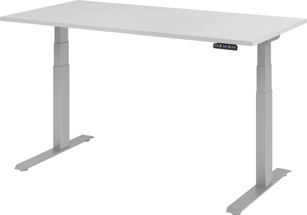 Schreibtisch höhenvers. 1600x800x640-1280 mm Gestell silber, Platte Lichtgrau - Artikel: 7830781513