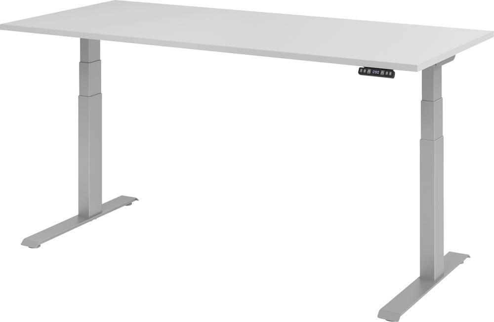 Schreibtisch höhenvers. 1800x800x640-1290 mm Gestell silber, Platte Lichtgrau - Artikel: 7830781520