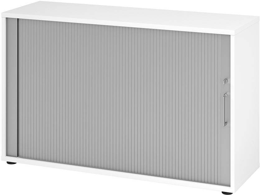 Rolladenschrank 2 Ordnerhöhen 1200x400x748 Weiß/Silber - Artikel: 7830781780