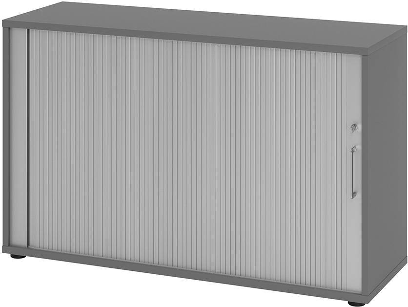 Rolladenschrank 2 Ordnerhöhen 1200x400x748 Graphit/Silber - Artikel: 7830781781