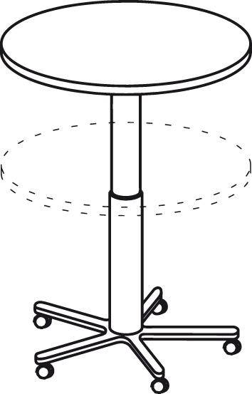 Säulentisch Ahorn/Chrom D800mm H720-1140mm - Artikel: 7830781836
