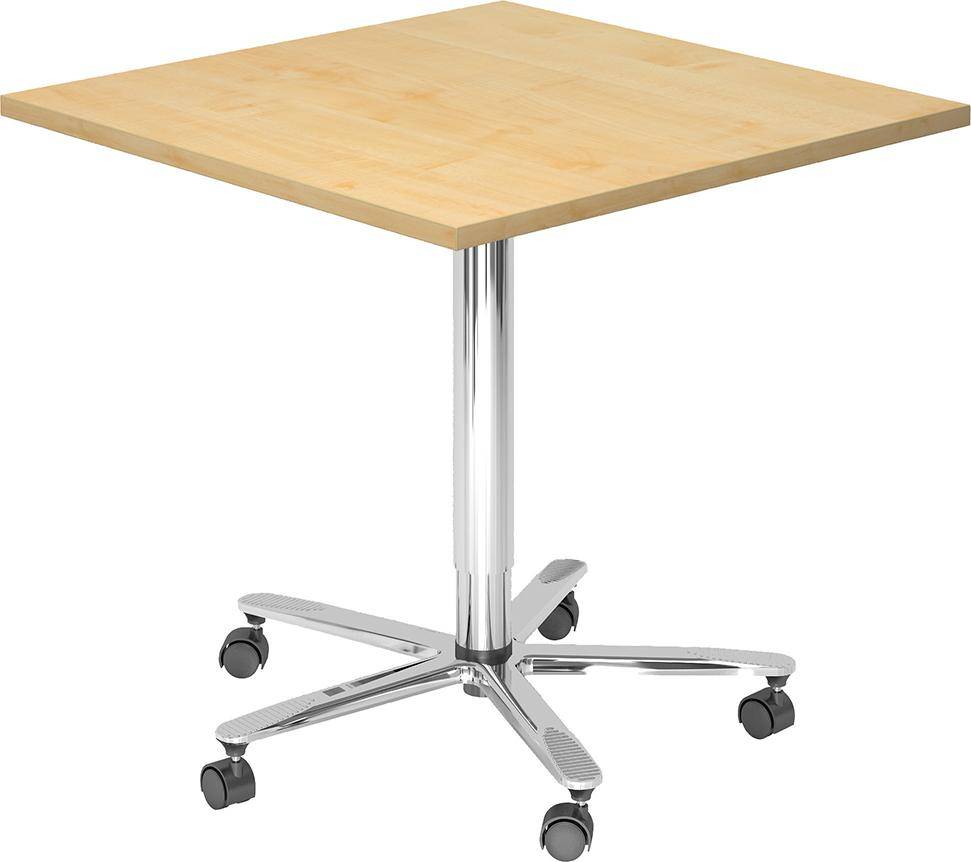 Stehtisch 800x800mm 720-1140 Ahorn Gestell Chrom - Artikel: 7830781842
