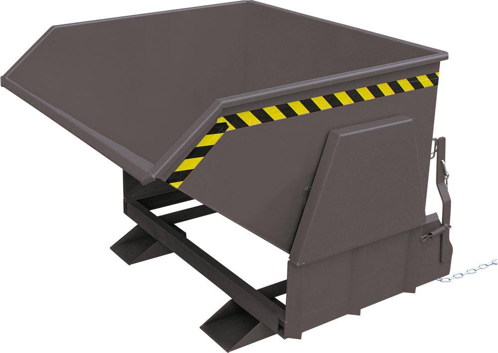 Kippbehälter 2000 l B1890xT1700xH1280 mm RAL7016,Tragkraft 3500kg m.geschützten Abrollkufen - Artikel: 7830912114