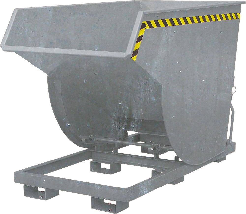 Kippbehälter in hoher Bauhöhe mit steilem Kippwinkel 1000 Liter, verzinkt - Artikel: 7830912131
