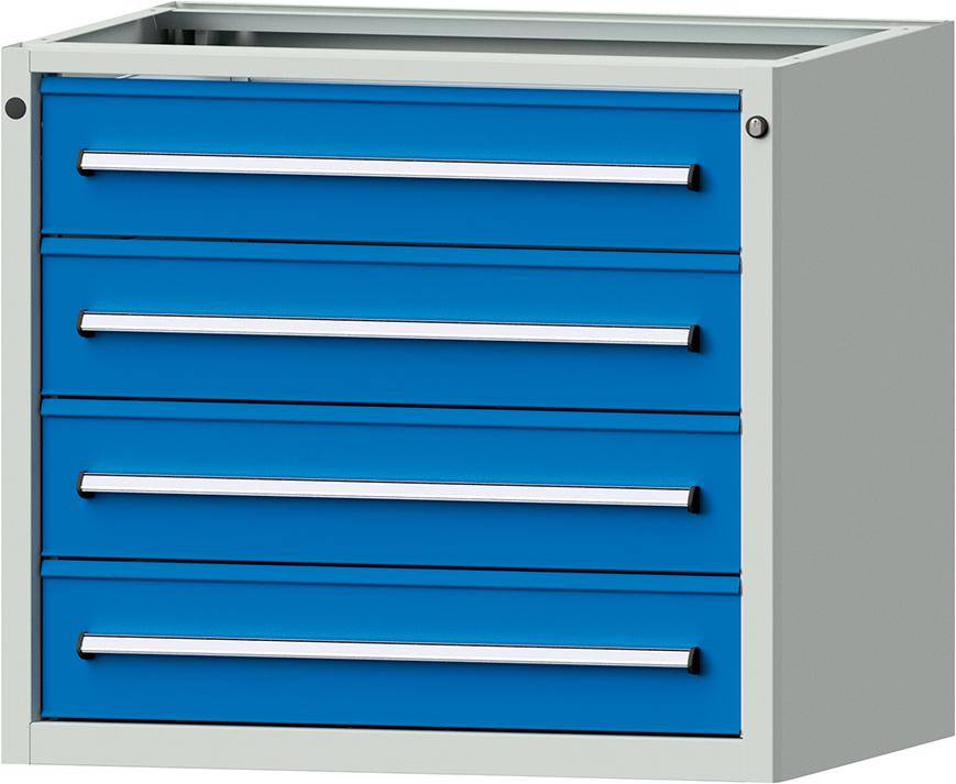 Sockelschrank B660xH800mm RAL 5012 4 Schubladen