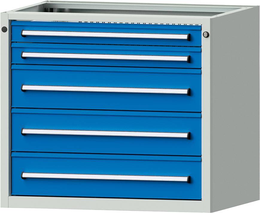 Sockelschrank B660xH800mm RAL 5012 5 Schubladen