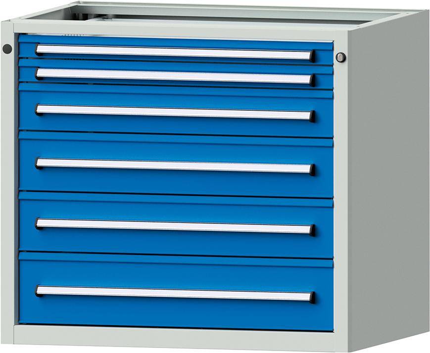 Sockelschrank B660xH800mm RAL 5012 6 Schubladen