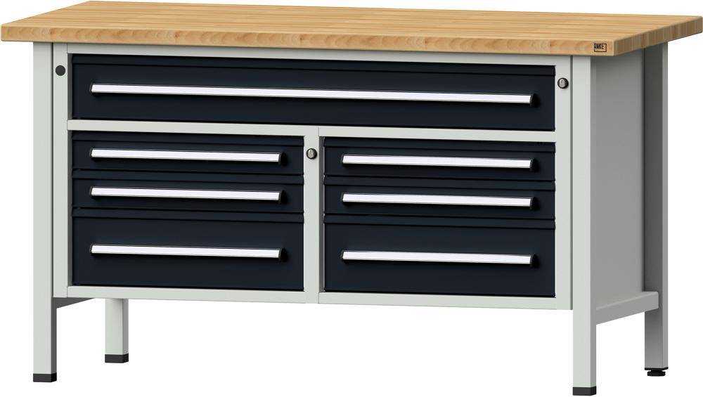 Anke Kastenwerkbank B1500xT700xH850mm RAL7035/7016 BMP: 50 mm 7 Schubladen