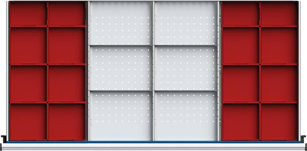 Schubladeneinteilungssatzfür FH 90-150mm Kästen und Trennleisten f.Schublade B1110xT540mm