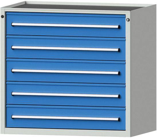 Anke Thekenschrank B1060xT700xH980mm RAL 7035/5012 5 Schubladen