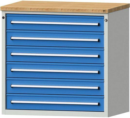 Anke Schubadenschrank B1060xT700xH1020mm RAL 7035/5012 6 Schubladen
