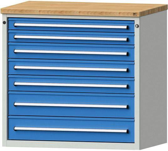 Anke Schubadenschrank B1060xT700xH980mm RAL 7035/5012 7 Schubladen