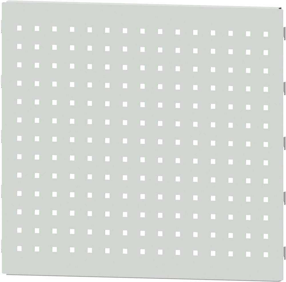 Lochblechwand B612xH566mm RAL 7035 für Vertikalauszug