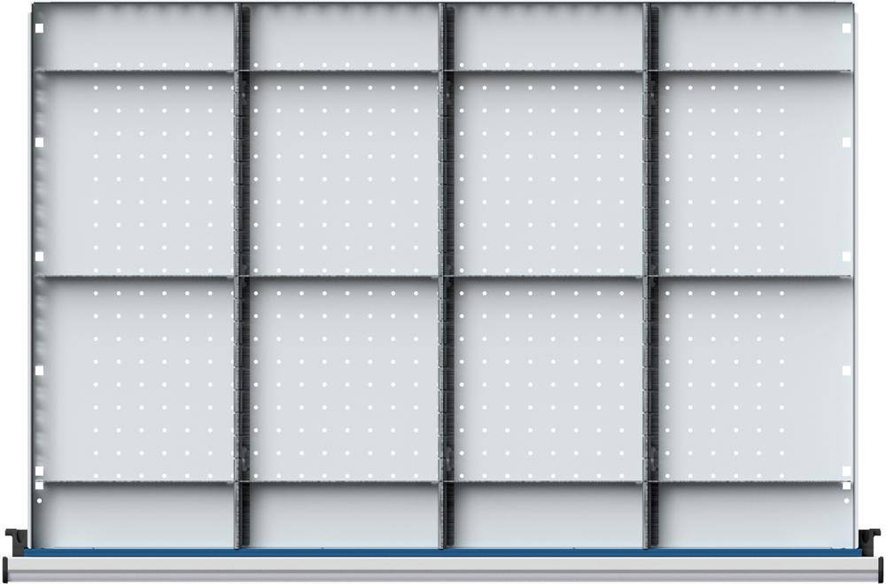 Schubladeneinteilungssatzfür FH120mm 1/4 Teilung f.Schublade B900xT600mm