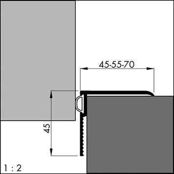 Renovierungsschiene ARP 55 z. schr. Alu silber,Br55 x H55 x L3600 - Artikel: 8711286108220
