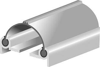 Pendeltürprofil DNP Profilbr. 60mm,PVC sw, L.2,5mtr - Artikel: 8711286312016