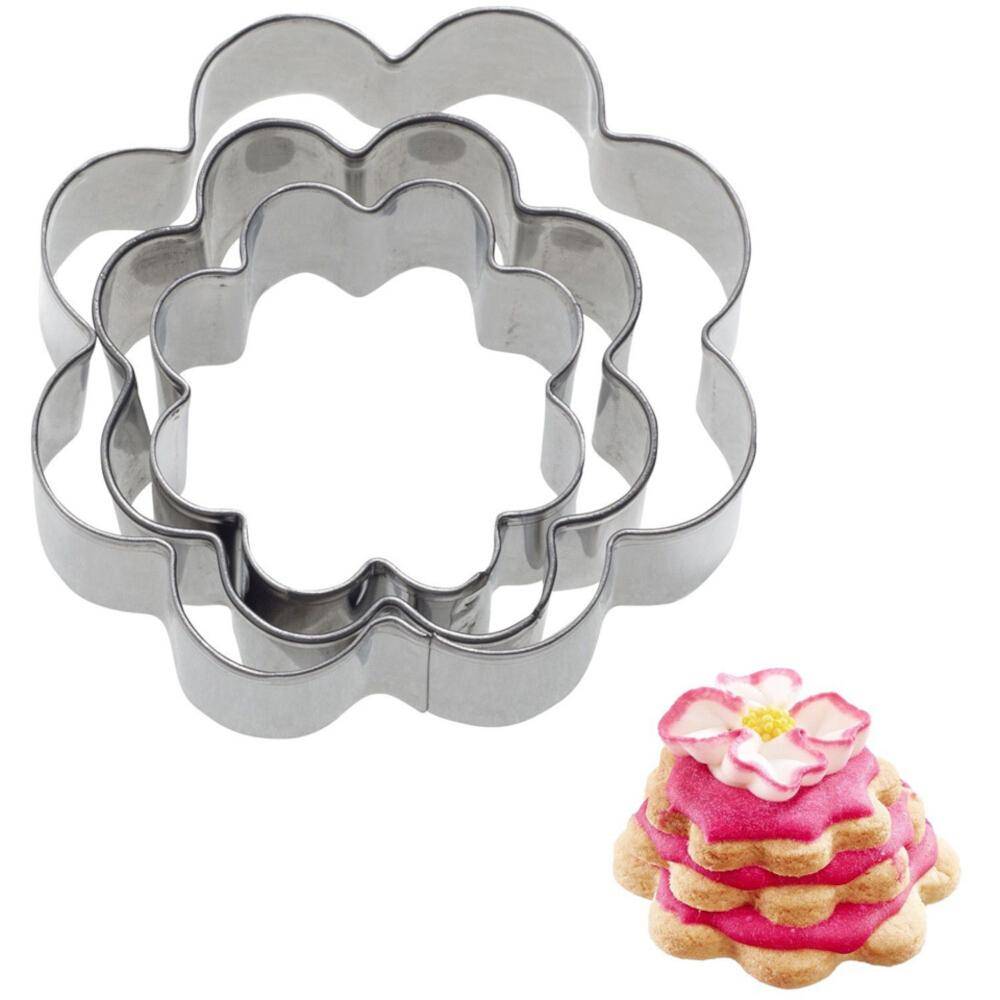 WESTMARK 3 Terrassen-Ausstecher Rosette 4 cm, 5 cm, 6 cm aus Edelstahl