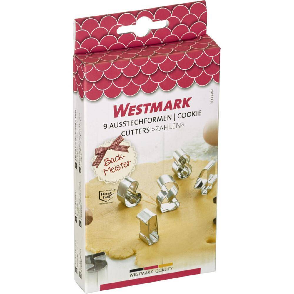 WESTMARK Zahlen-Ausstechformen 0-9, 2,5 cm aus Edelstahl