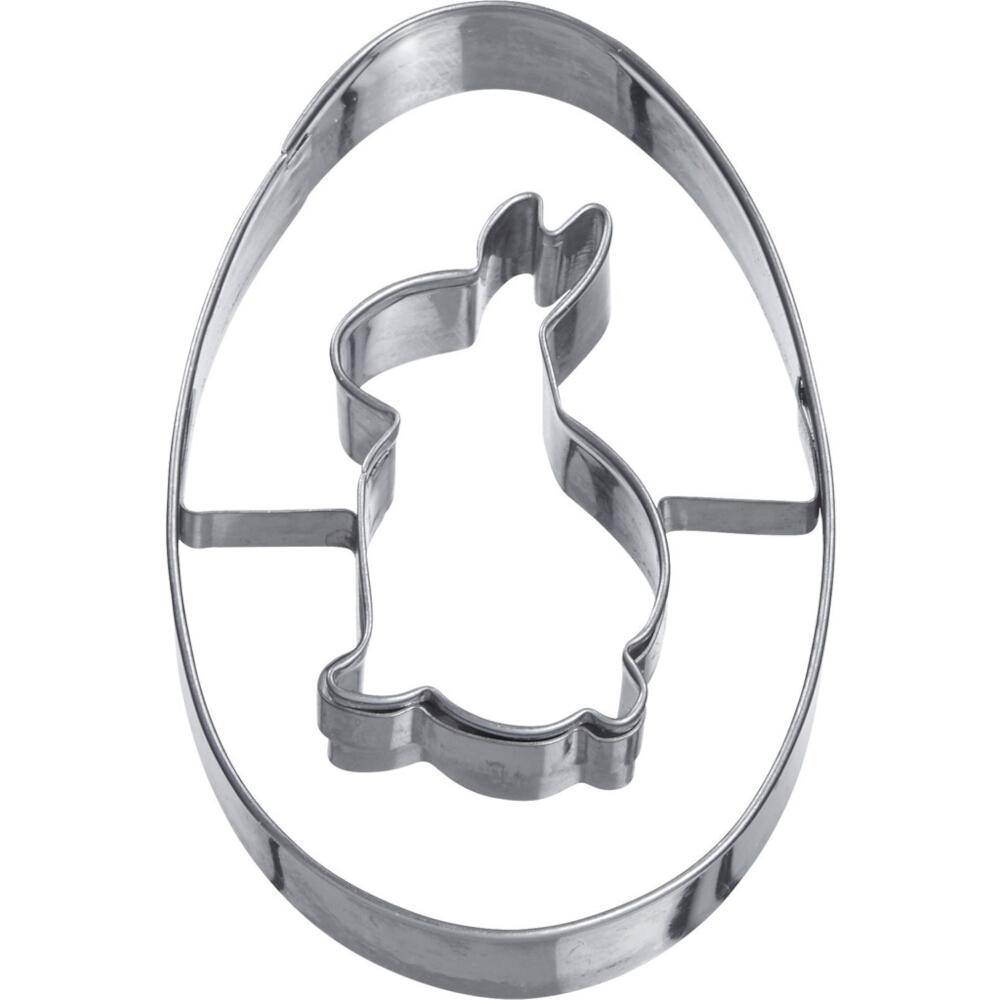 WESTMARK Ausstechform Osterei mit Hase 8 cm aus Edelstahl