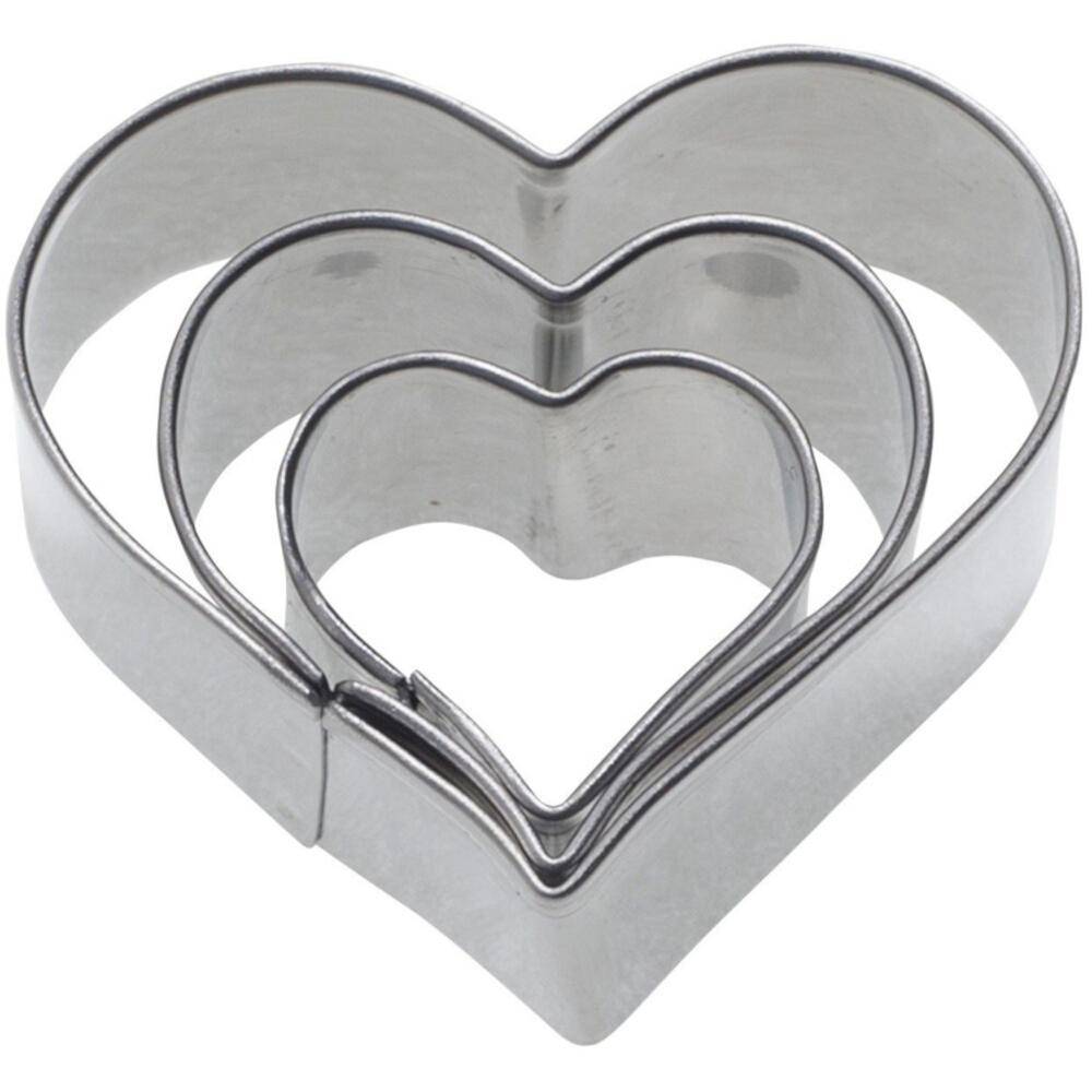 WESTMARK 3 Terrassen-Ausstecher Herz 2 cm, 3 cm, 4 cm aus Edelstahl