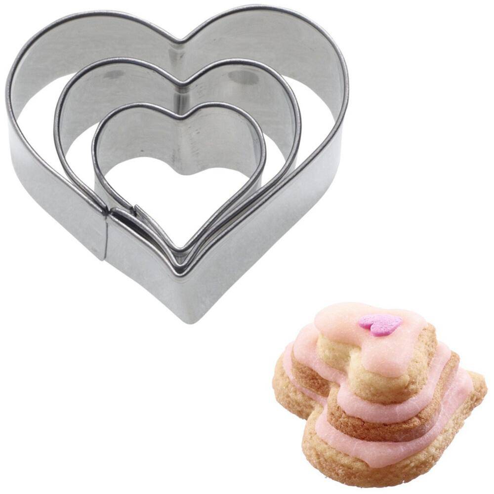WESTMARK 3 Terrassen-Ausstecher Herz 2 cm, 3 cm, 4 cm aus Edelstahl