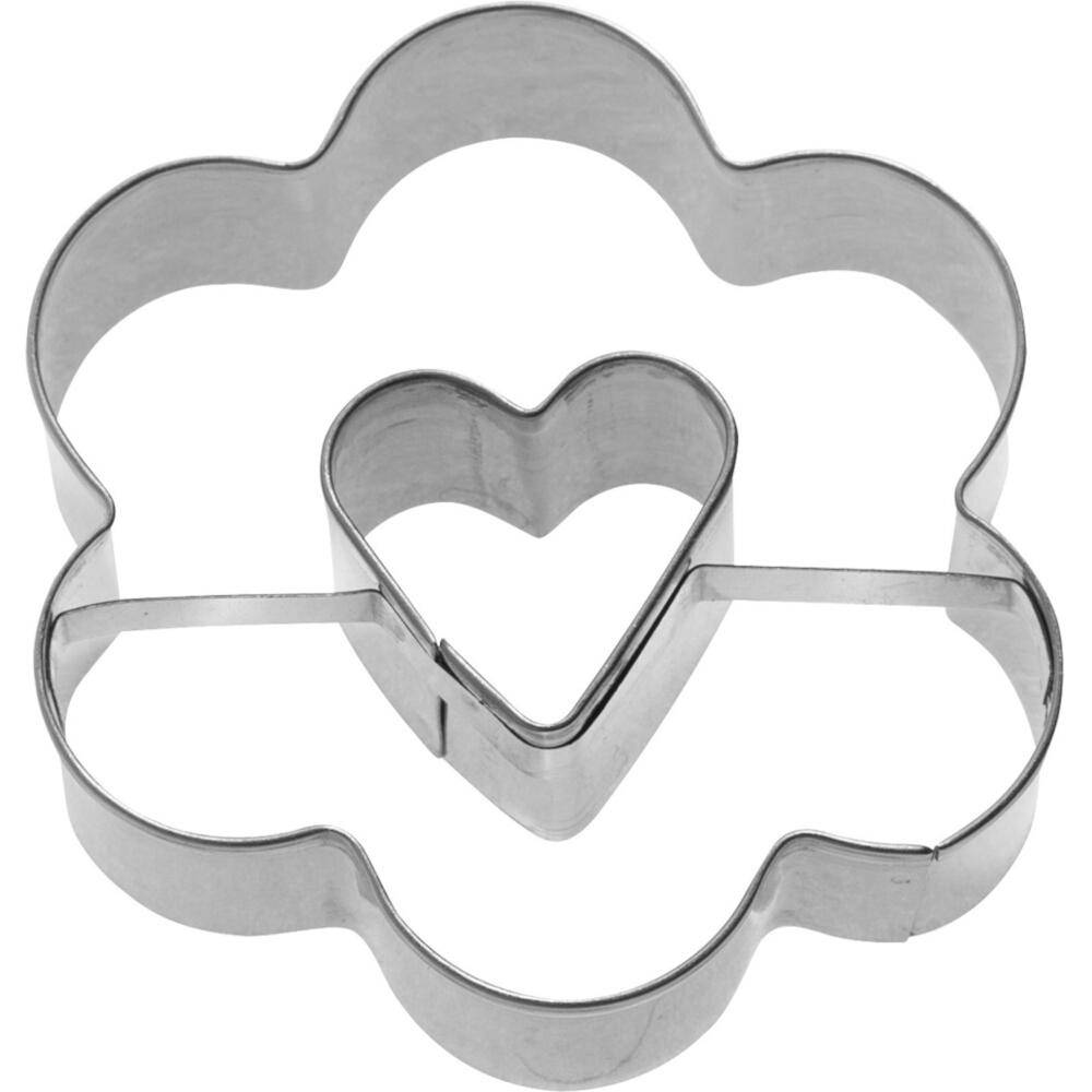 WESTMARK Ausstechform Rosette mit Herz 2D 6,5 cm aus Edelstahl