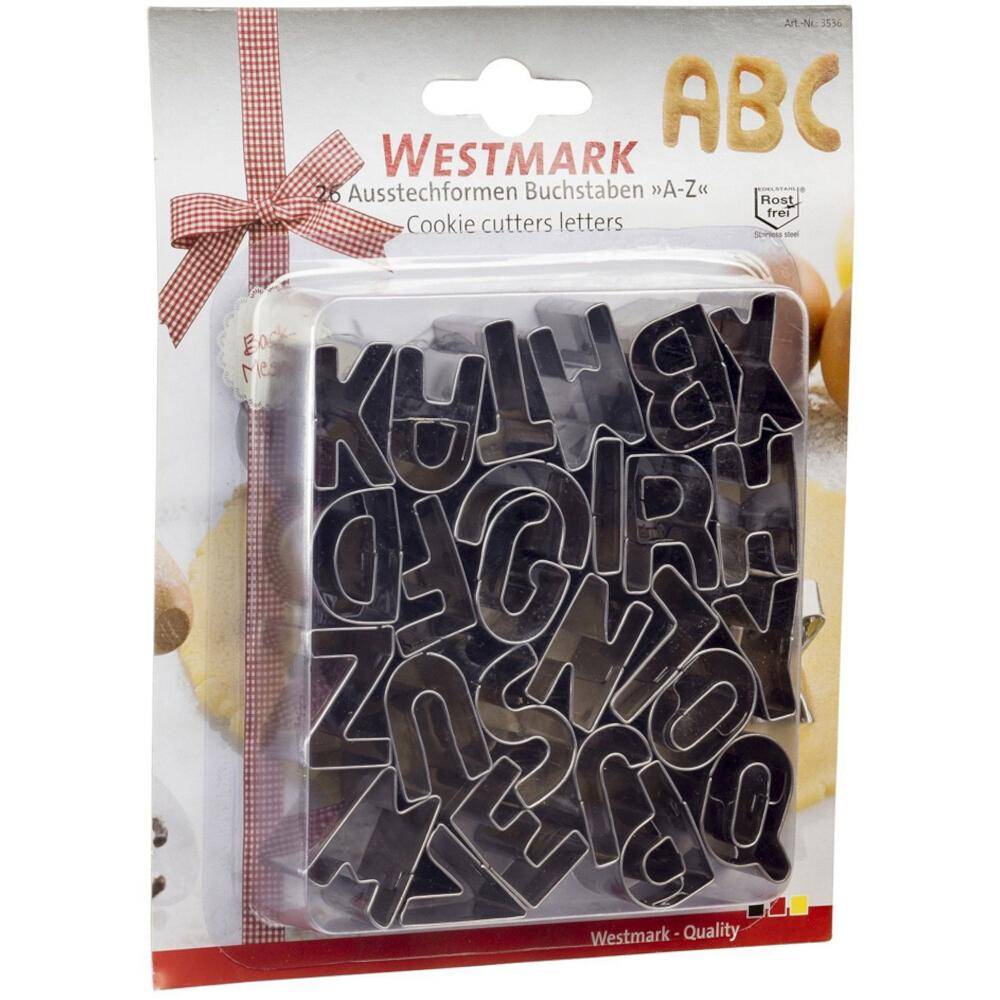 WESTMARK Buchstaben-Ausstechformen A-Z 2,5 cm aus Edelstahl