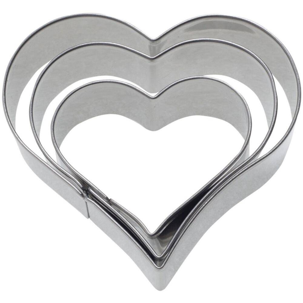 WESTMARK 3 Terrassen-Ausstecher Herz 4 cm, 5 cm, 6 cm aus Edelstahl