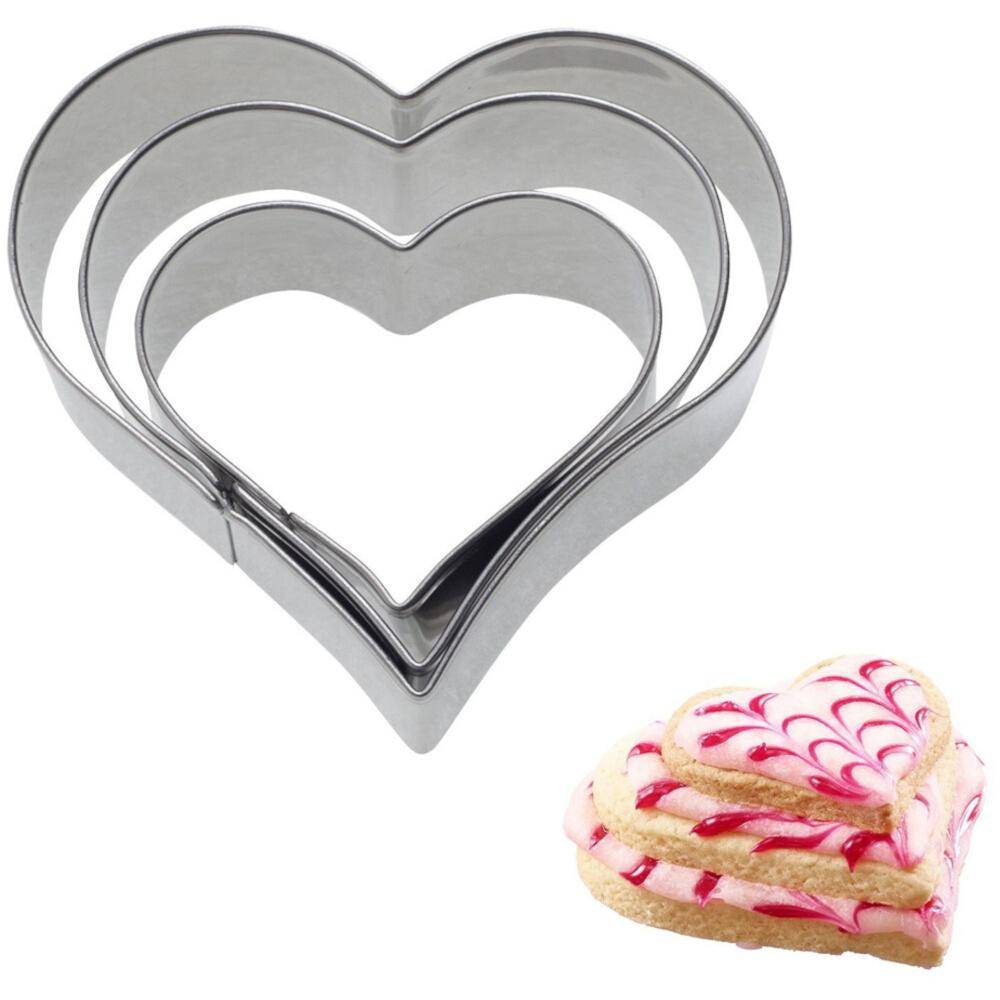 WESTMARK 3 Terrassen-Ausstecher Herz 4 cm, 5 cm, 6 cm aus Edelstahl