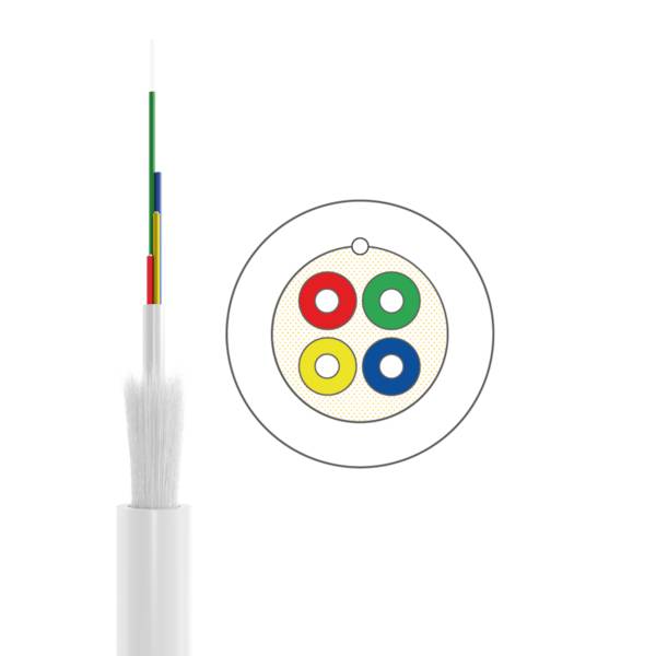 UC home fibre idrop 250 drag & blow I-DH OS2 -- 4E (1x4) B2ca 400N LSZH weiss G657A2 Glasfaser FTTH