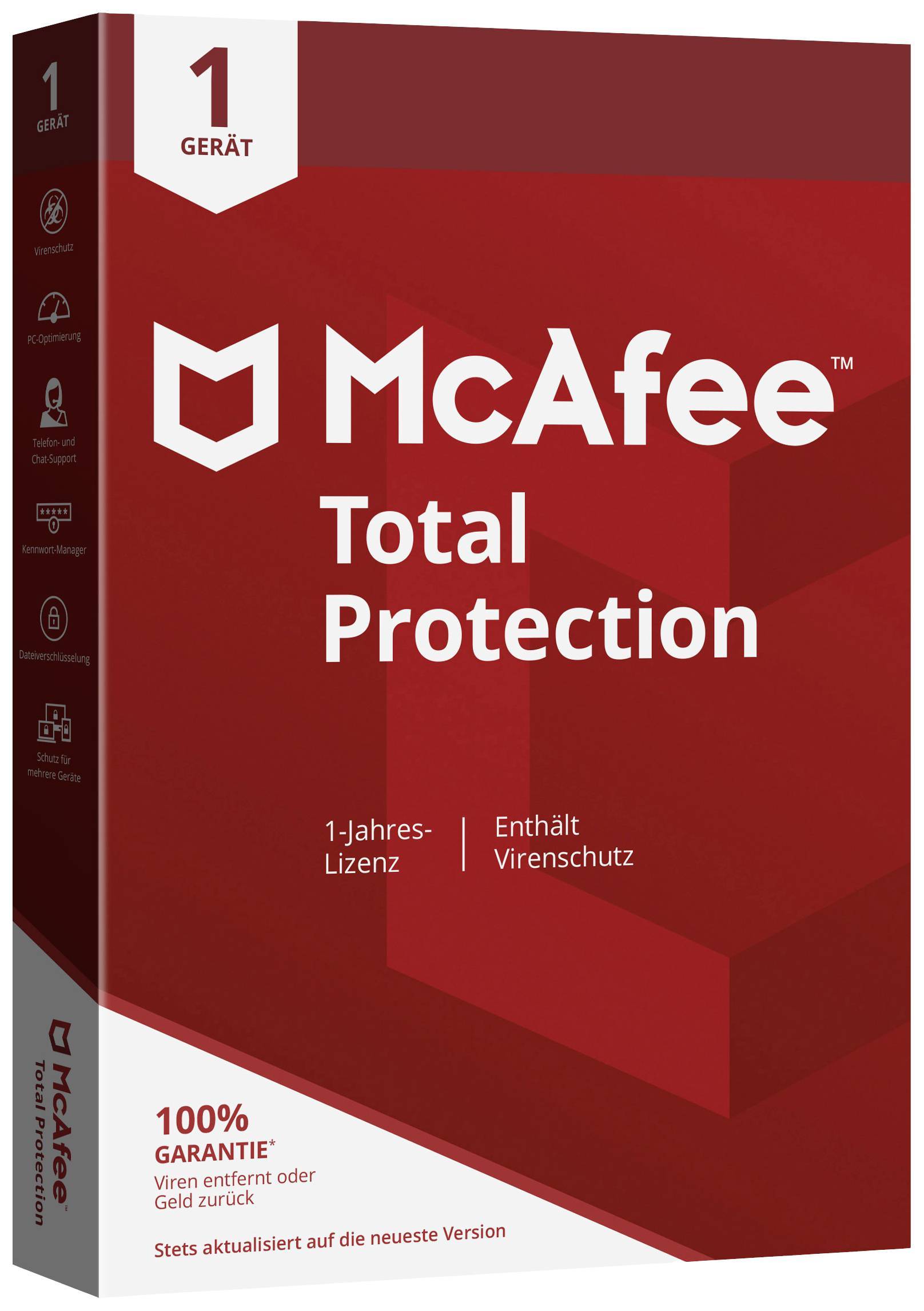McAfee Total Protection 1-Gerät 1-Jahr Win/Mac/Android/iOS Multimedia-Technik Software