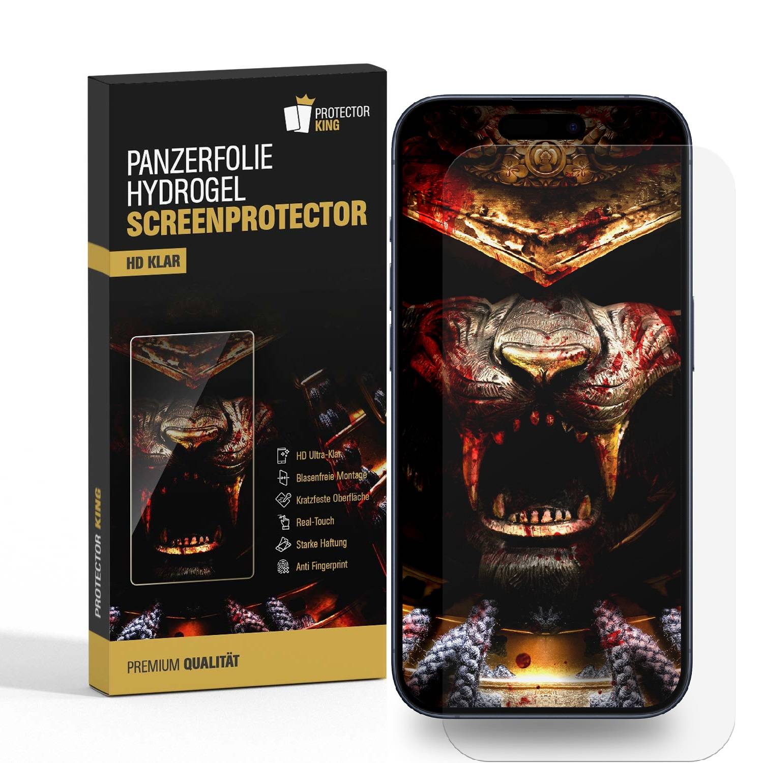 6x Hydrogel-Glass für iPhone 16 Pro Max FULL COVER 3D KLAR Weiches TPU Schutzglas Panzerfolie Displayschutz Schutzfolie Screen-Protector