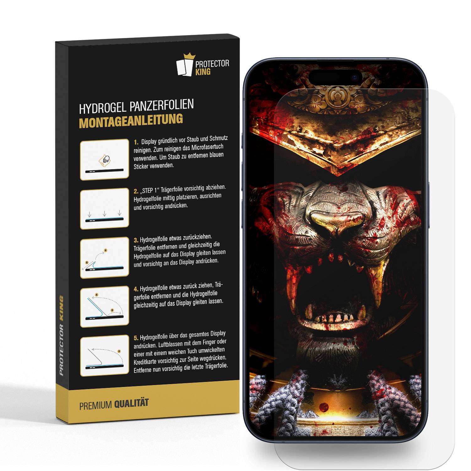 3x Hydrogel-Glass für iPhone 16 FULL COVER 3D KLAR Weiches TPU Schutzglas Panzerfolie Displayschutz Schutzfolie Screen-Protector