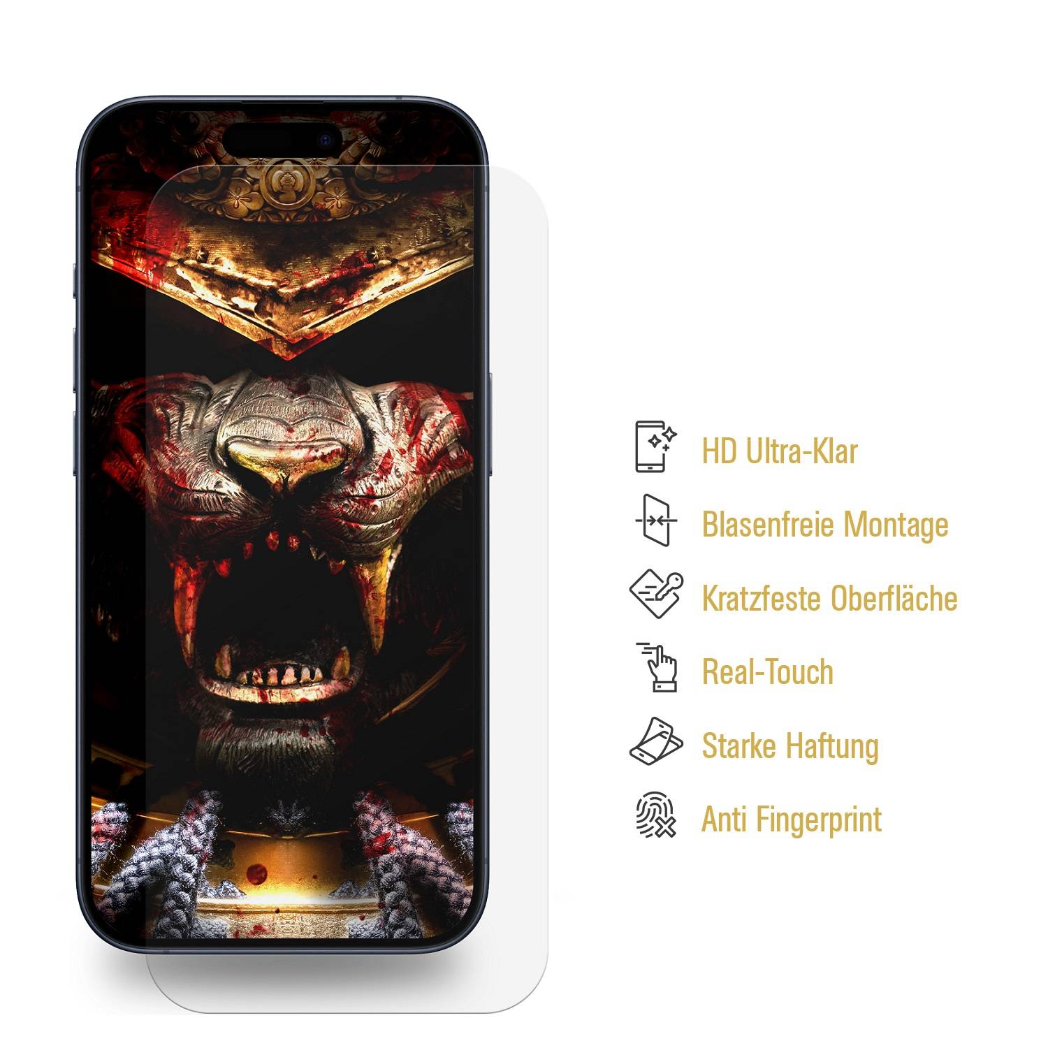 5x Hydrogel-Glass für iPhone 16 Pro FULL COVER 3D KLAR Weiches TPU Schutzglas Panzerfolie Displayschutz Schutzfolie Screen-Protector