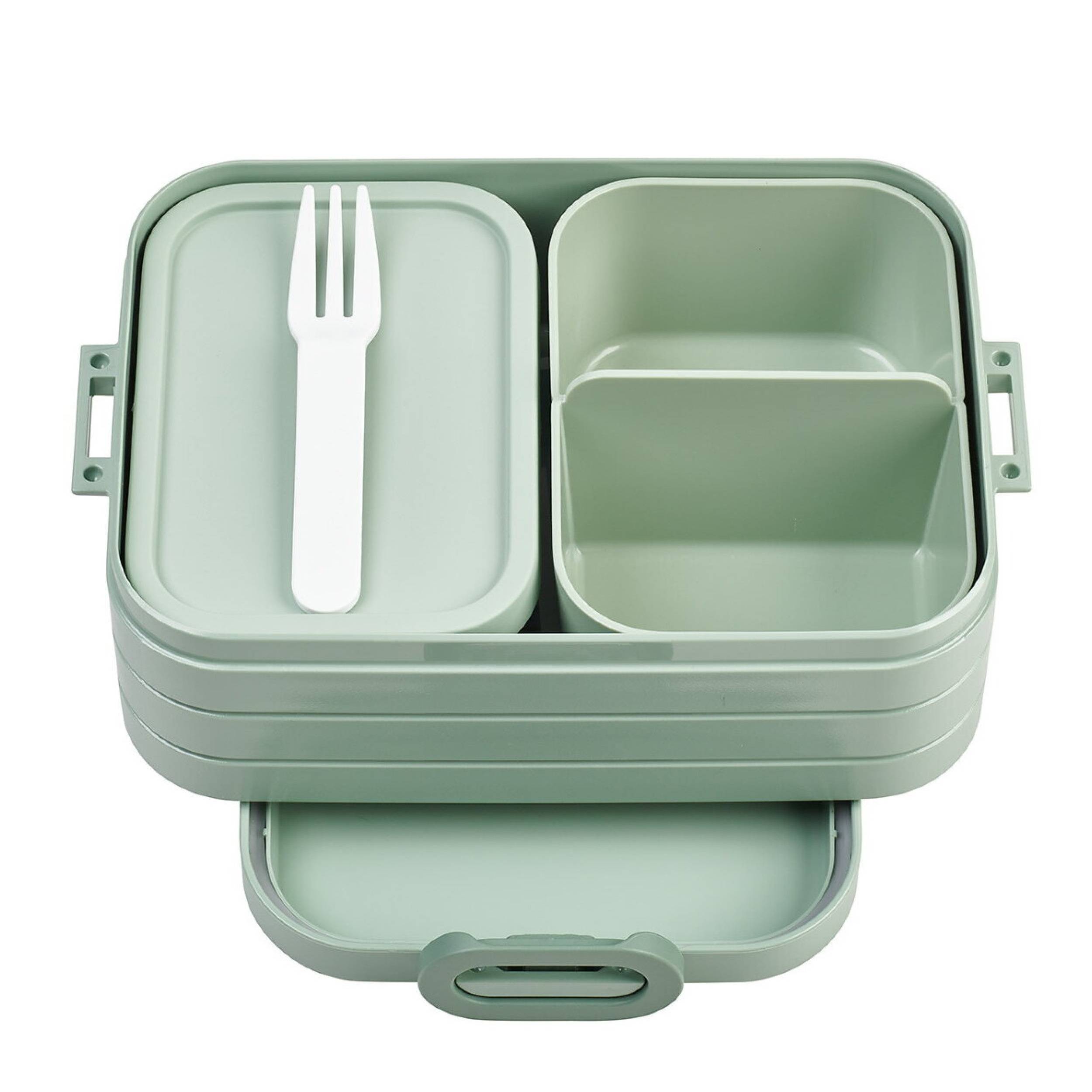 Mepal | Brotdose Midi | Brotdose mit Bento Box | Für 2 Sandwiches oder 4 Brotscheiben | Lunchbox für kleine Snacks & Reste | Brotdose Erwachsene |