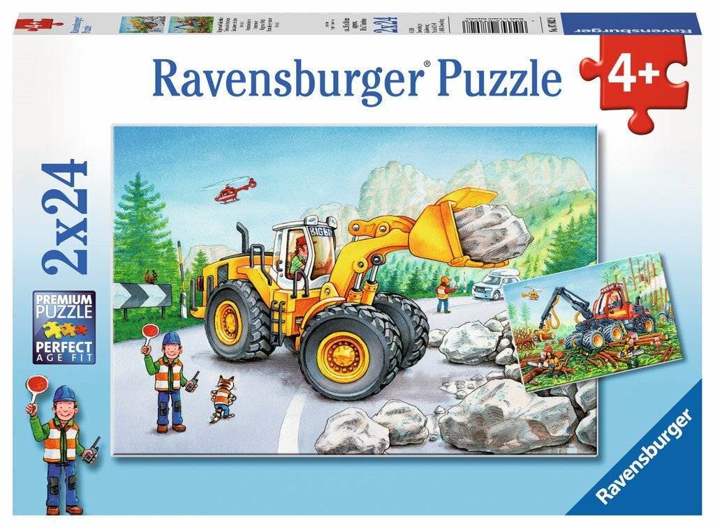 RAVENSBURGER Puzzle Schwermaschinen in Aktion 2x24 Teile