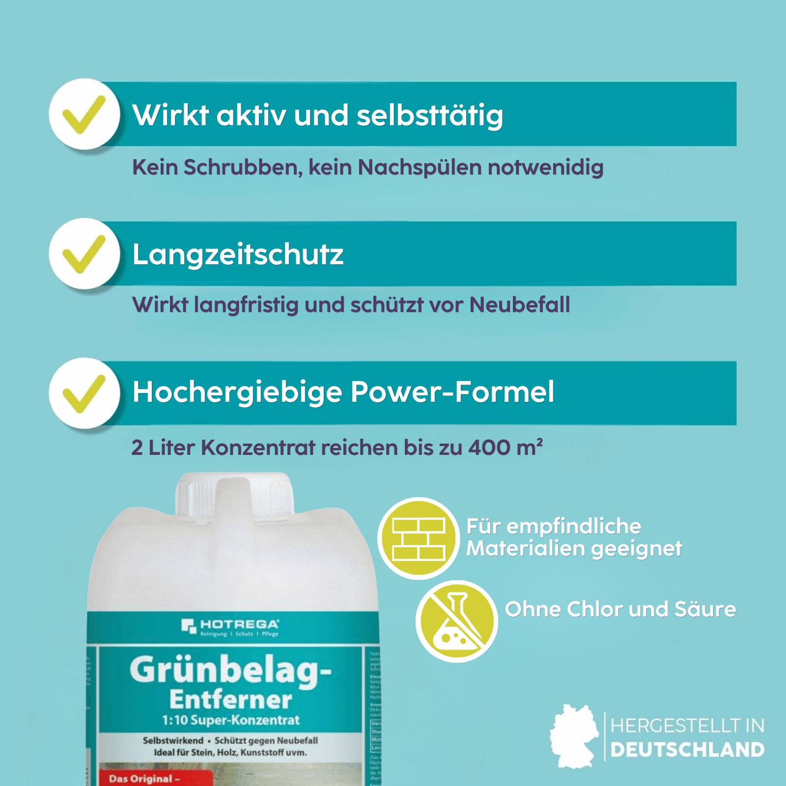 HOTREGA Grünbelagentferner Super Konzentrat Großgebinde - Inhalt:2 Liter