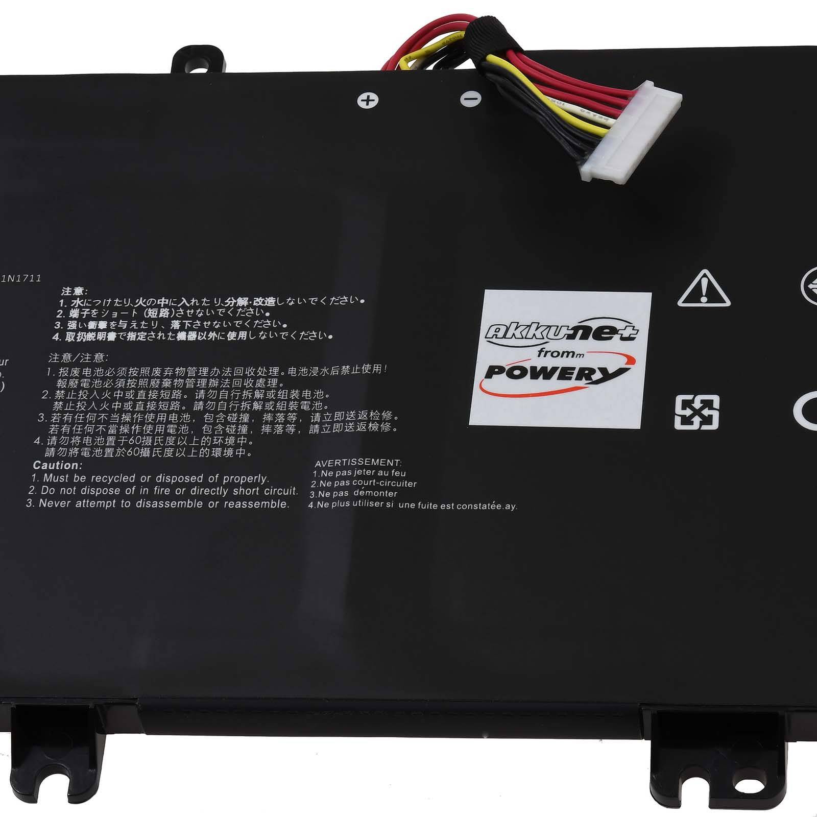 Powery Akku für Asus ROG Strix GL703VM-BA114T Laptop, 15,2V, Li-Polymer